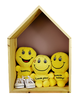 Smiley Family In Wooden House PNG with transparent background
