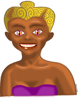 Smiling Alien Cartoon Character PNG with transparent background