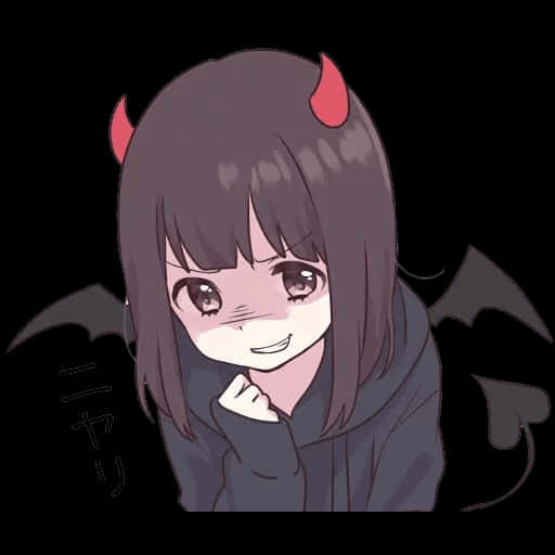 Smiling Anime Demon Girl