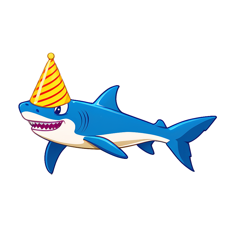 Smiling Birthday Shark Character Png 93