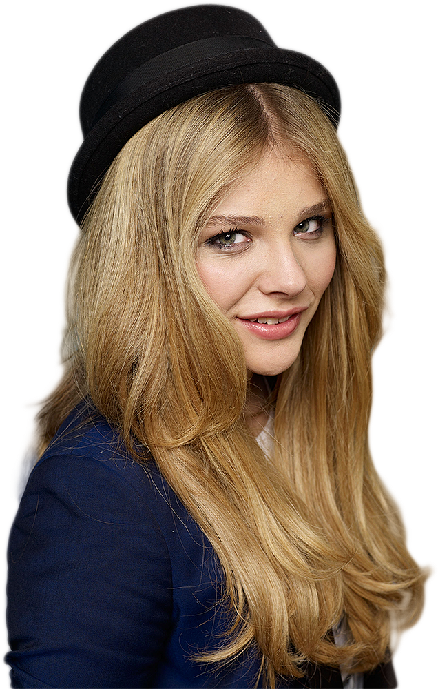 Smiling Blonde Womanin Black Hat