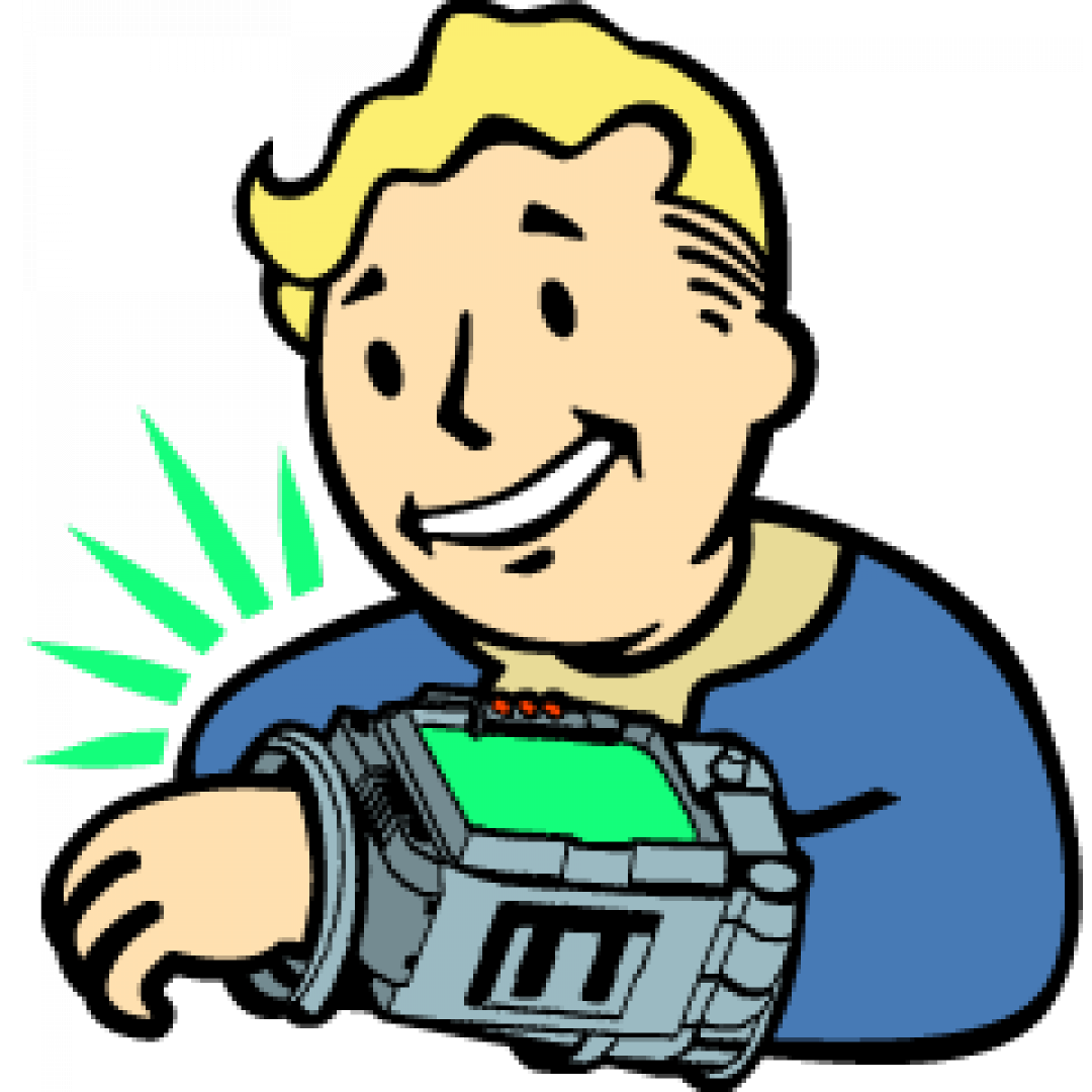 Smiling Boy With Pip Boy Illustration