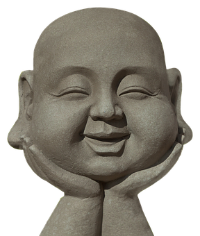 Smiling Buddha Statue Sculpture PNG with transparent background