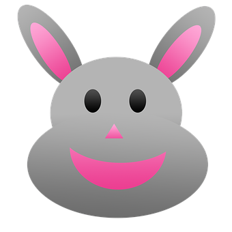 Smiling Bunny Emoji Graphic PNG with transparent background
