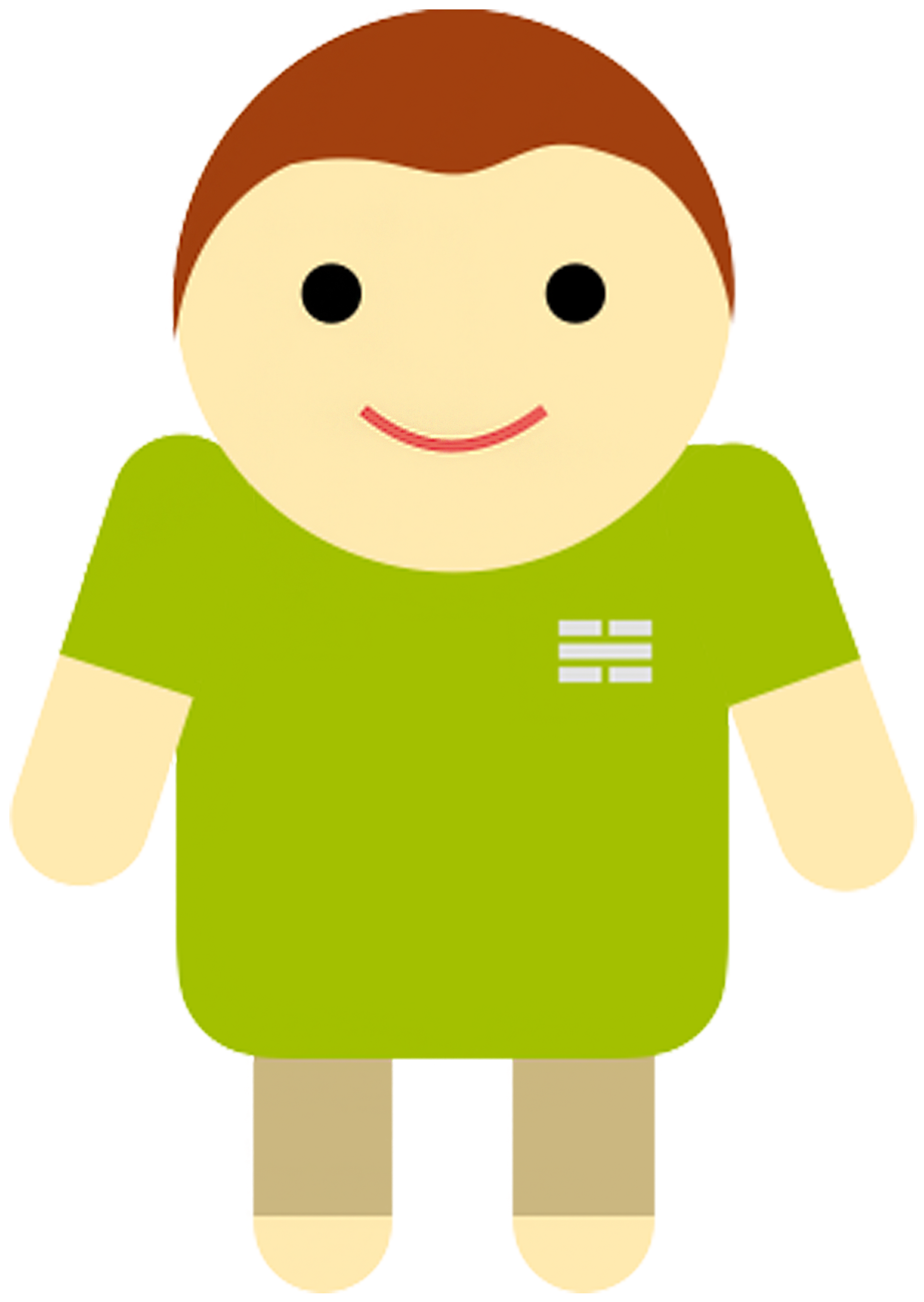 Smiling Cartoon Avatarin Green Shirt