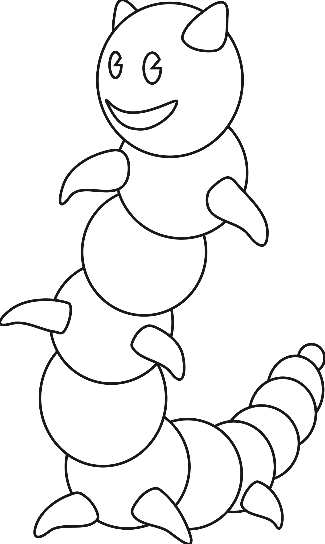 Happy Caterpillar Clip Arts - Line Art, HD Png Download PNG with transparent background