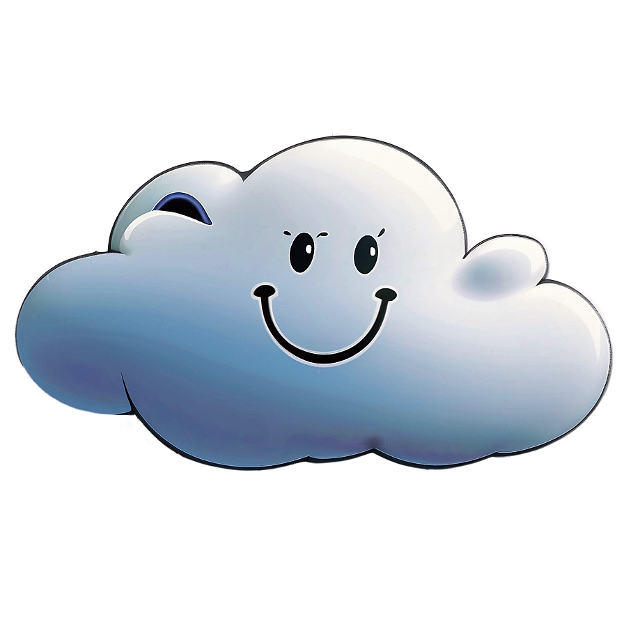 Smiling Cartoon Cloud PNG fgg49 PNG image with a transparent background, free high-resolution download