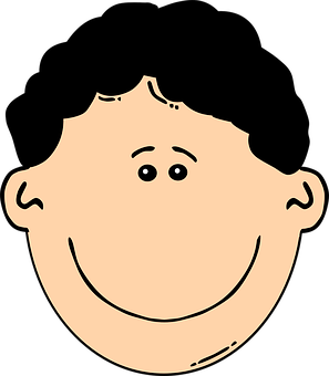 Smiling Cartoon Face Graphic PNG with transparent background