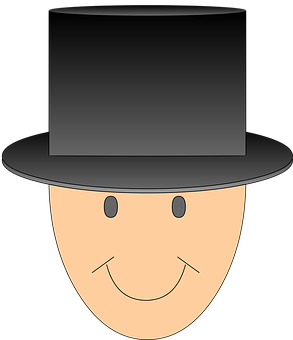 Smiling Cartoon Facewith Top Hat