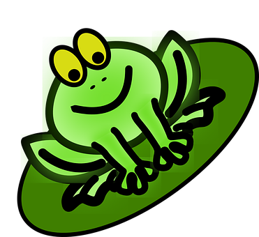 Smiling Cartoon Frog Illustration PNG with transparent background