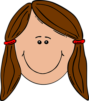 Smiling Cartoon Girl Head