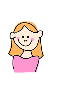 Smiling Cartoon Girl Illustration