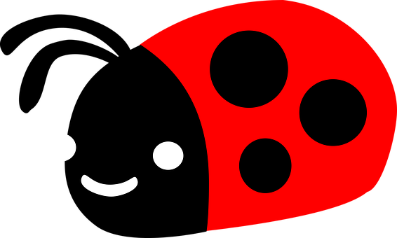 Smiling Cartoon Ladybug PNG with transparent background
