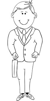 Smiling Cartoon Manin Suit