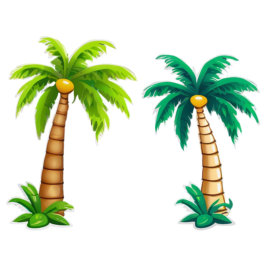 Smiling Cartoon Palm Tree Png Hlx