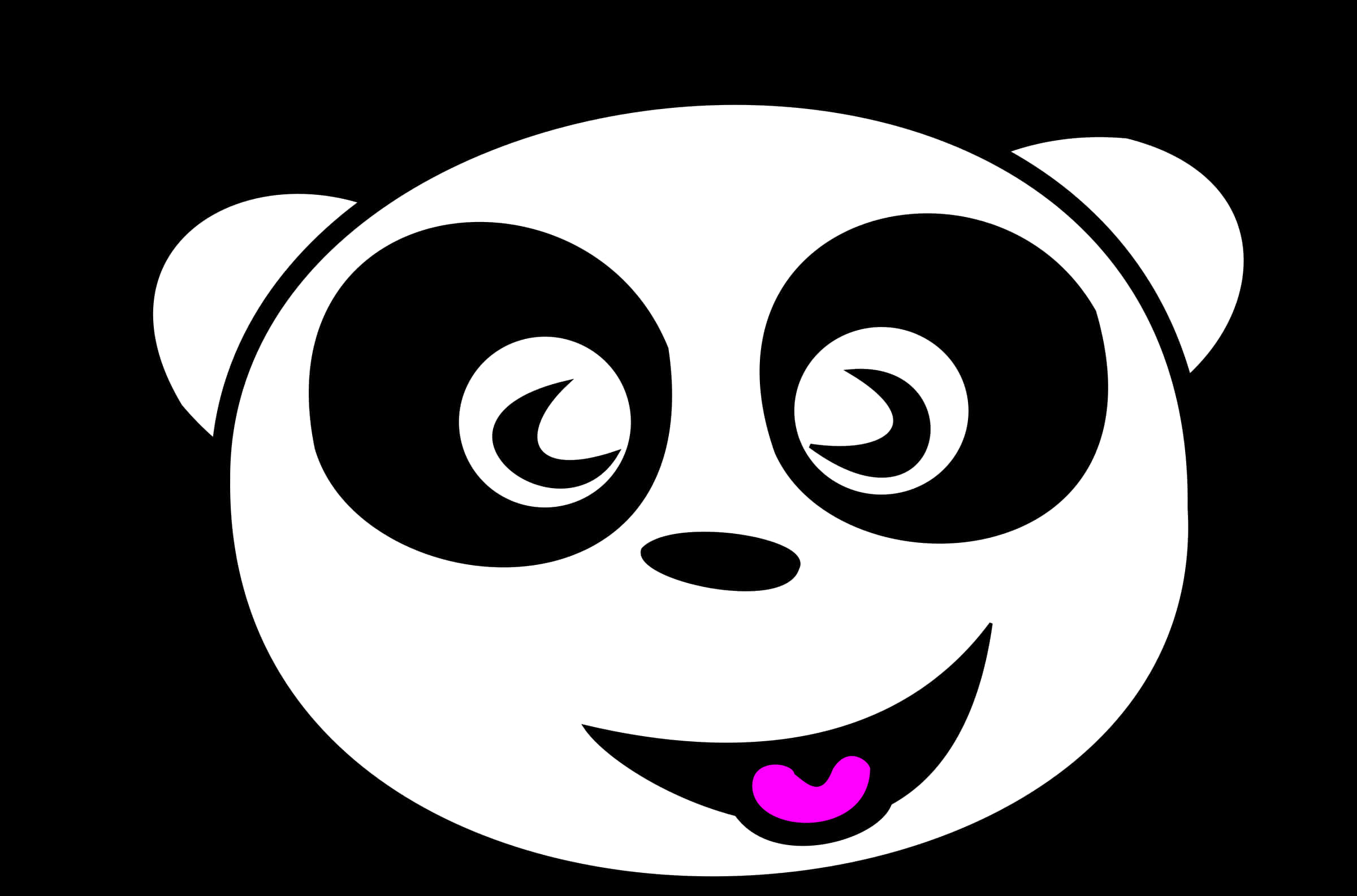 Smiling Cartoon Panda Face