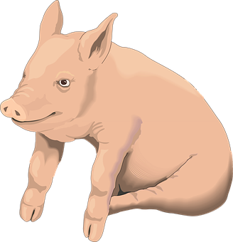 Smiling Cartoon Pig Illustration