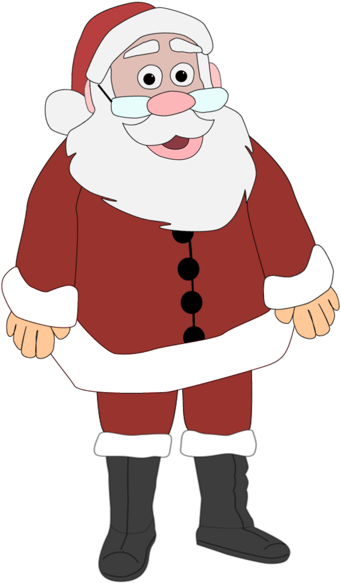 Smiling Cartoon Santa Claus.png PNG with transparent background