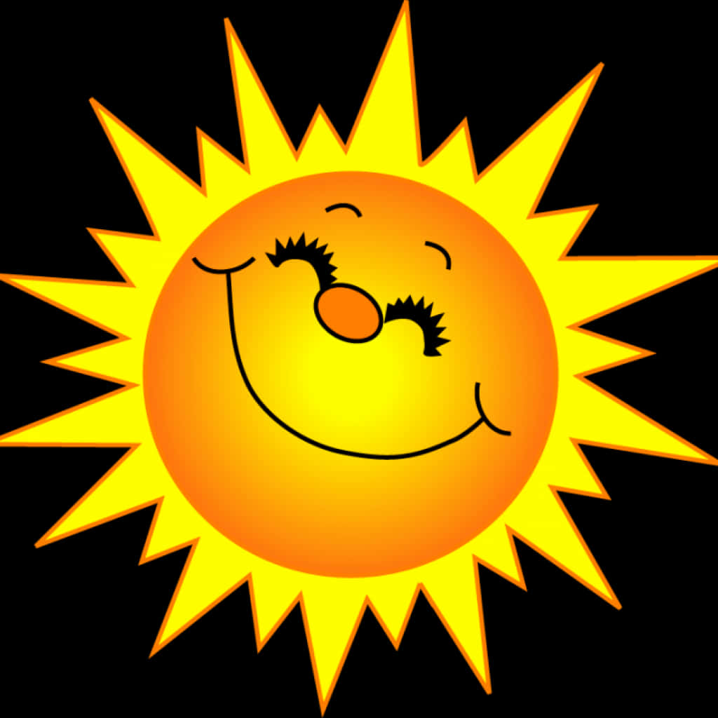 Smiling Cartoon Sun PNG with transparent background