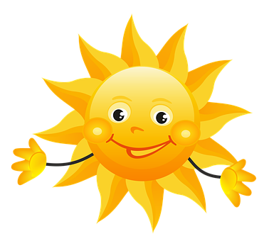 Smiling Cartoon Sun Graphic