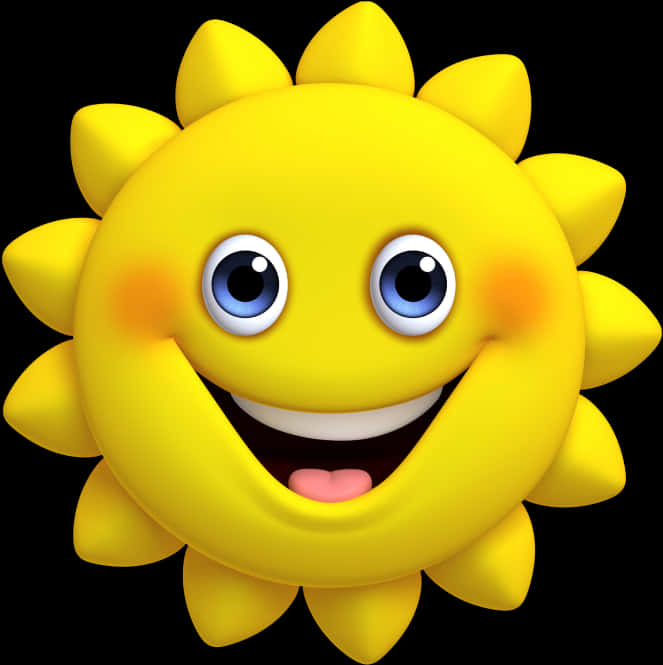 Smiling Cartoon Sun Transparent Background