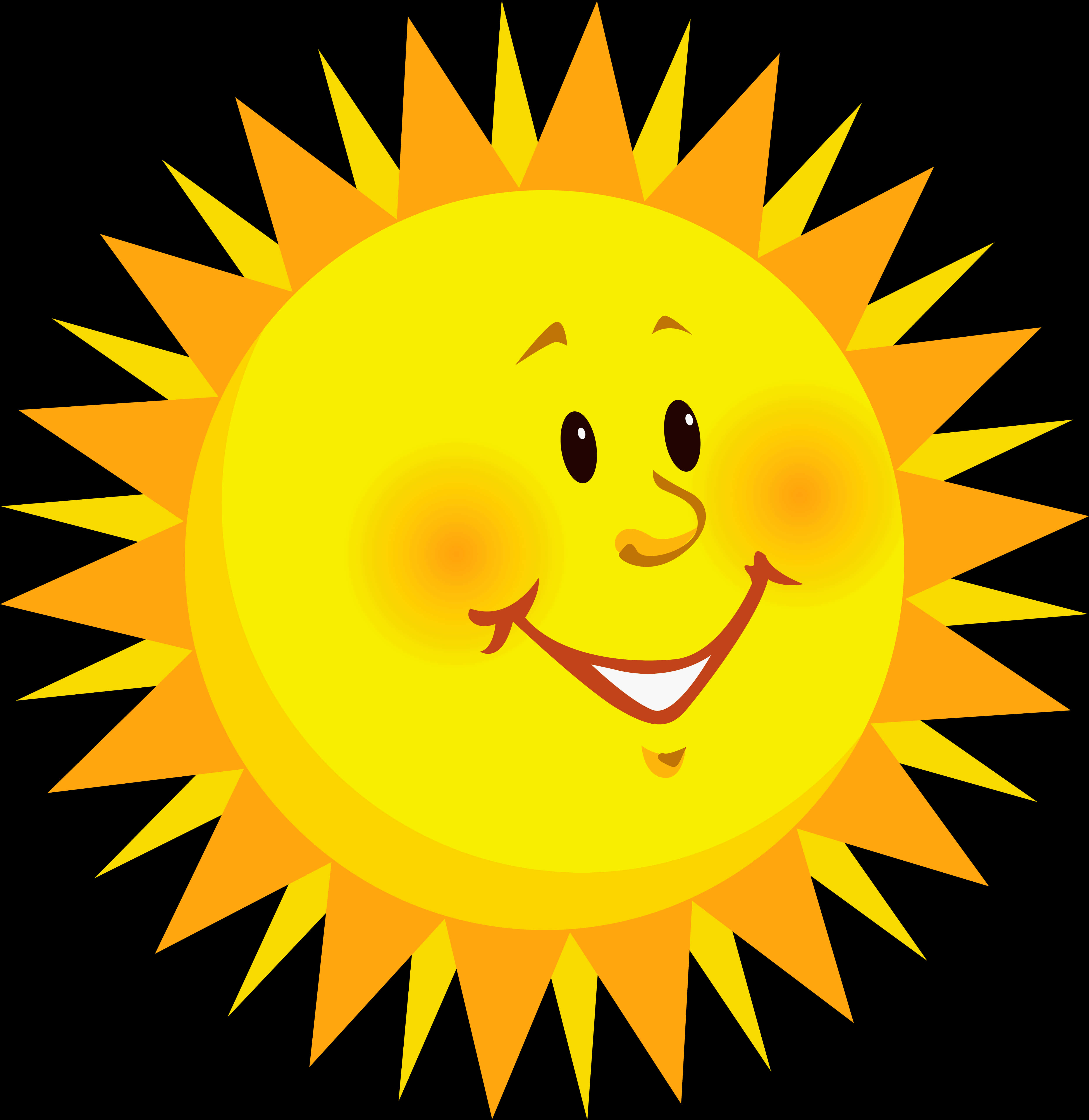 Smiling Cartoon Sun Transparent Background