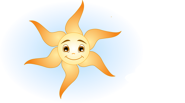 Smiling Cartoon Sunand Cloud PNG with transparent background