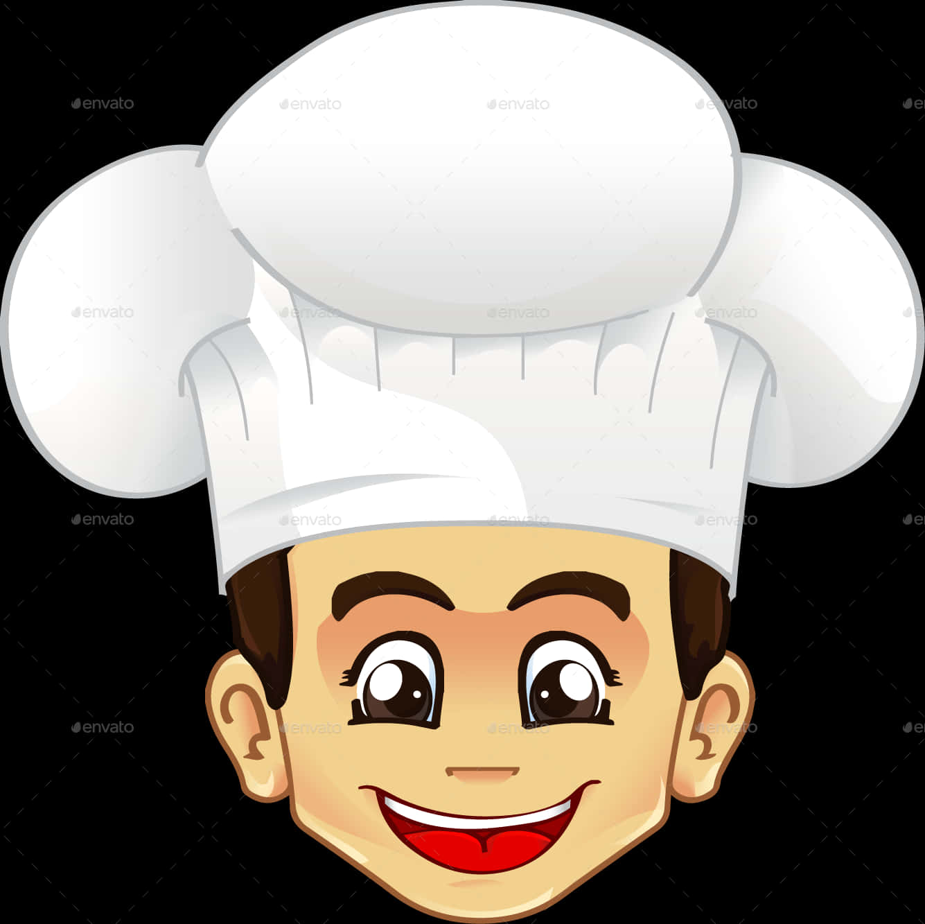 Smiling Chef Cartoon Character PNG image with a transparent background, free high-resolution download