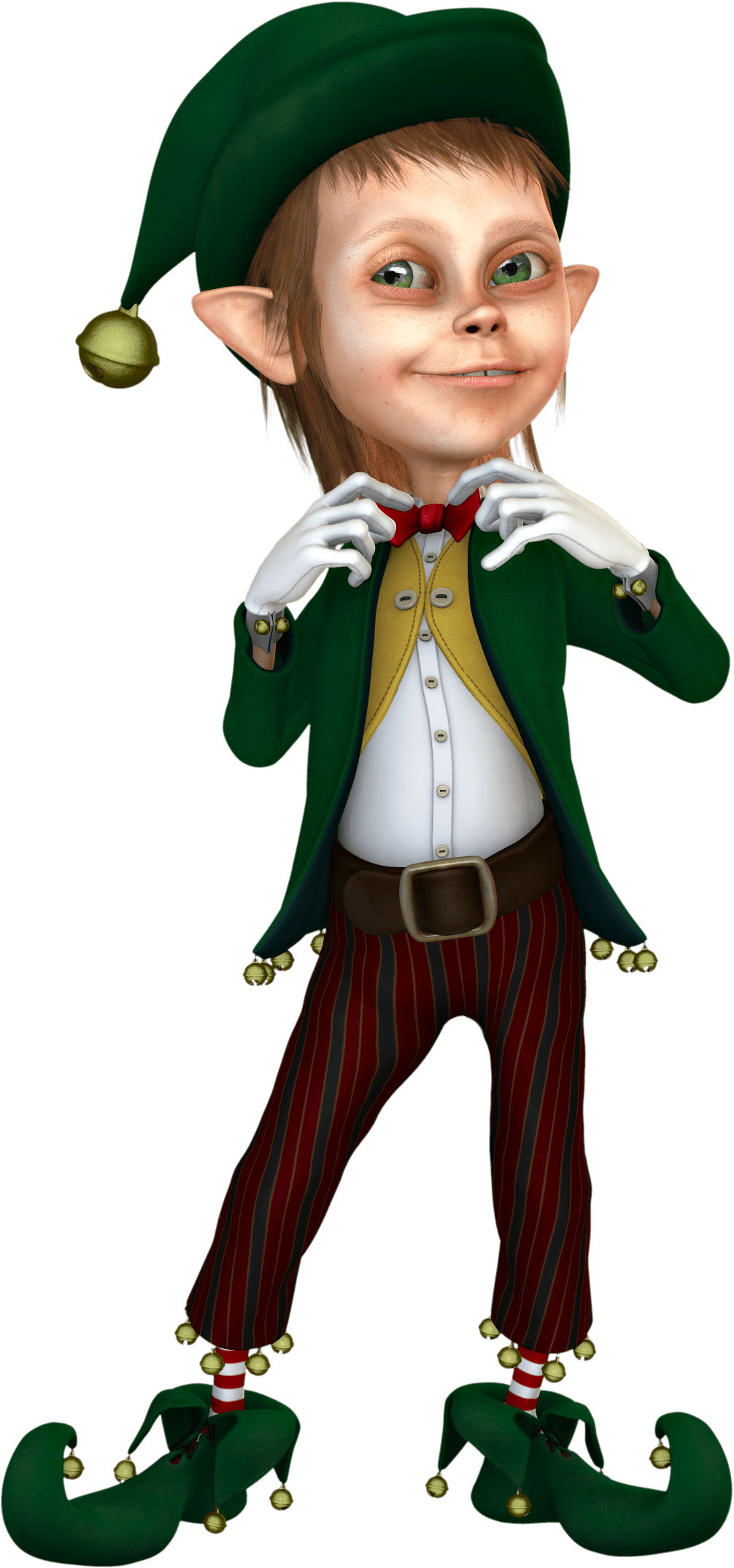 Smiling Christmas Elf Illustration