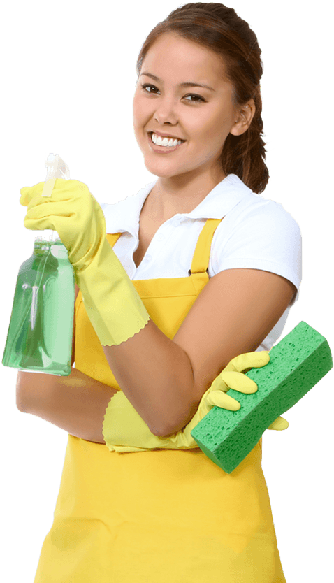 Smiling Cleaner With Spray Bottle And Sponge.png