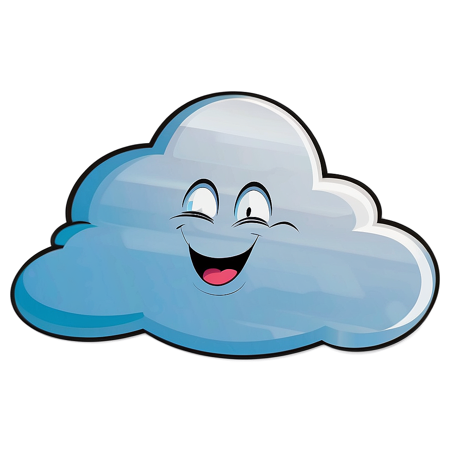 Smiling Cloud Vector Cartoon Png 33