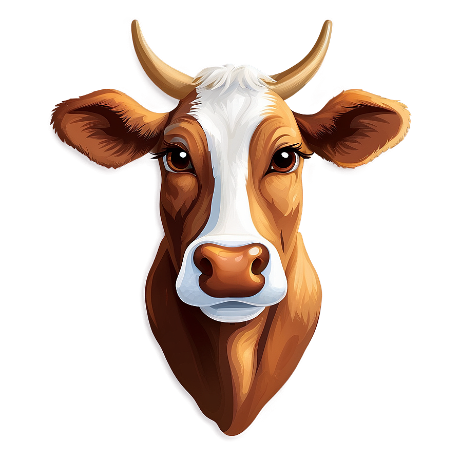 Smiling Cow Face Graphic PNG 06212024 PNG image with a transparent background, free high-resolution download