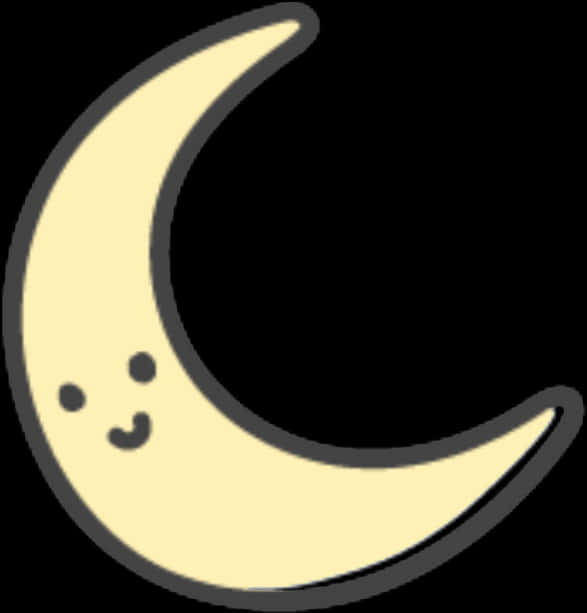 Smiling Crescent Moon Cartoon