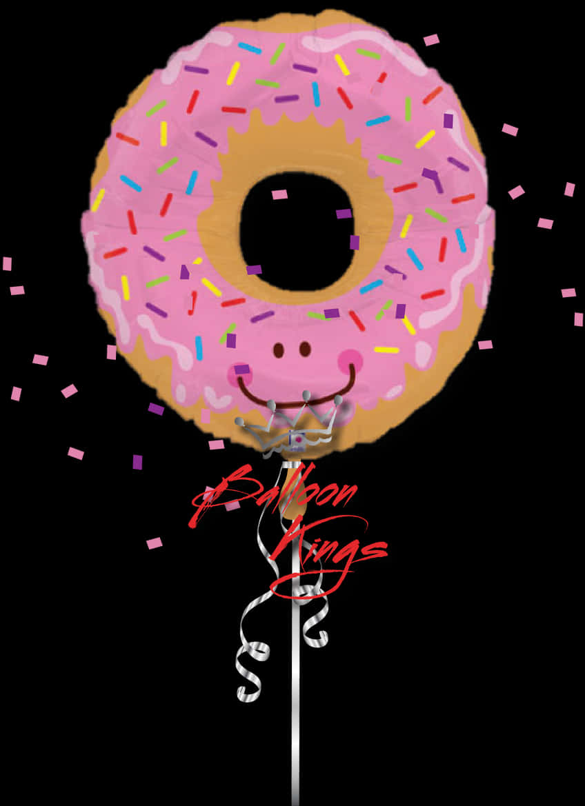 Smiling Donut Balloon Illustration