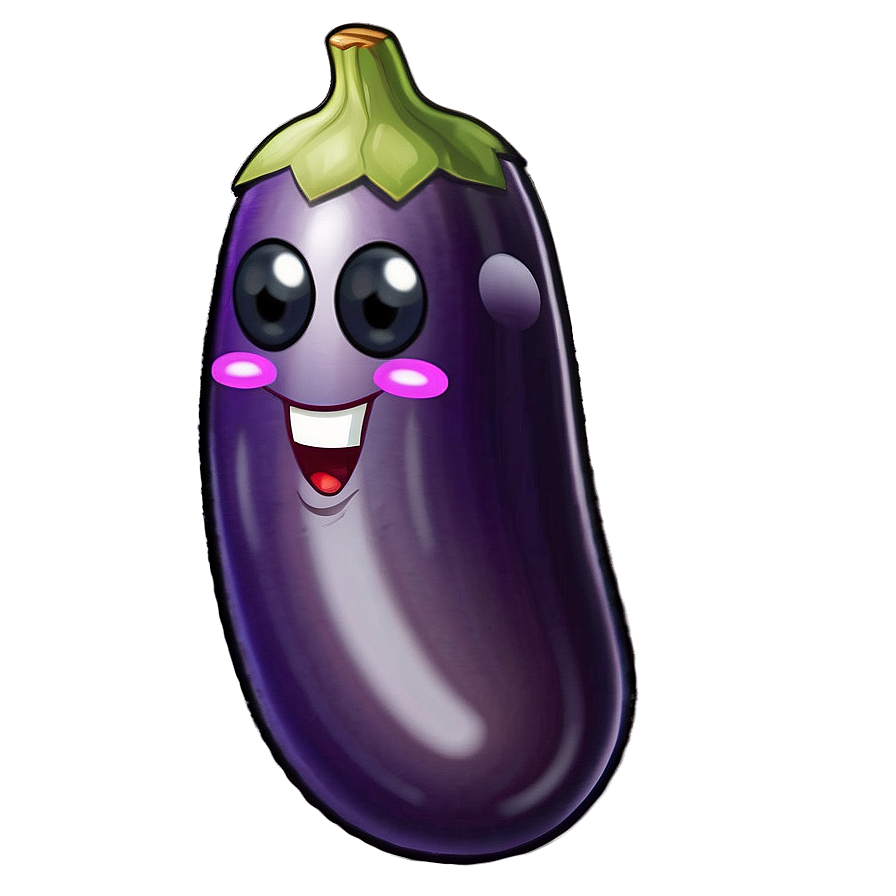 Smiling Eggplant Emoji Png 06122024