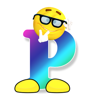 Smiling Emoji Letter P PNG with transparent background