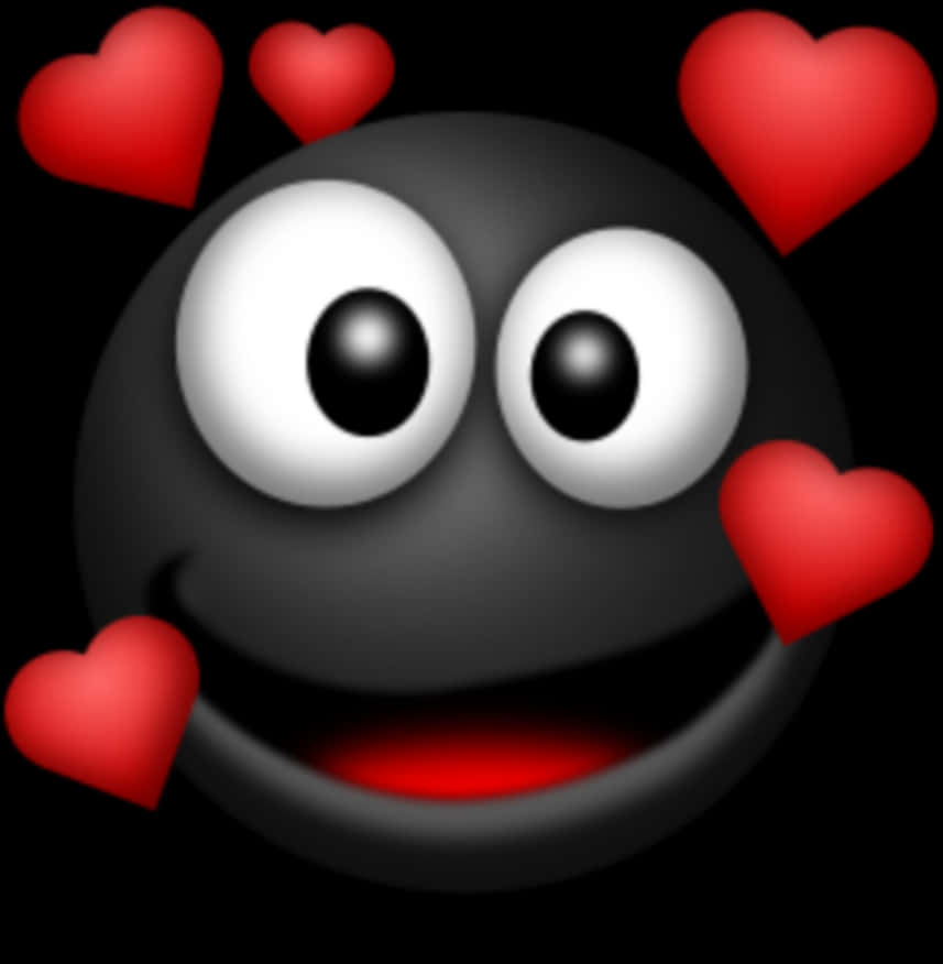 Smiling Emoji Surroundedby Hearts