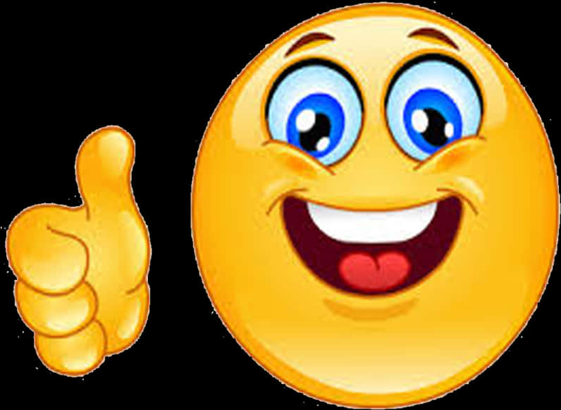 Smiling Emoji Thumbs Up PNG with transparent background