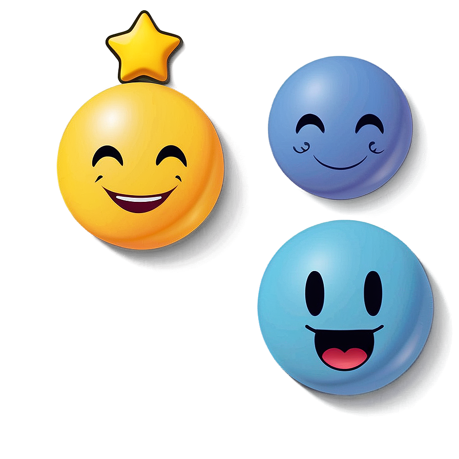 Smiling Emoji With Stars Png Bal