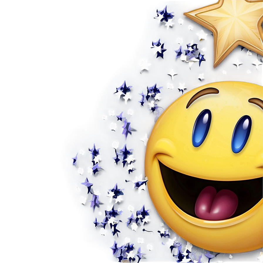 Smiling Emoji With Stars Png Flj