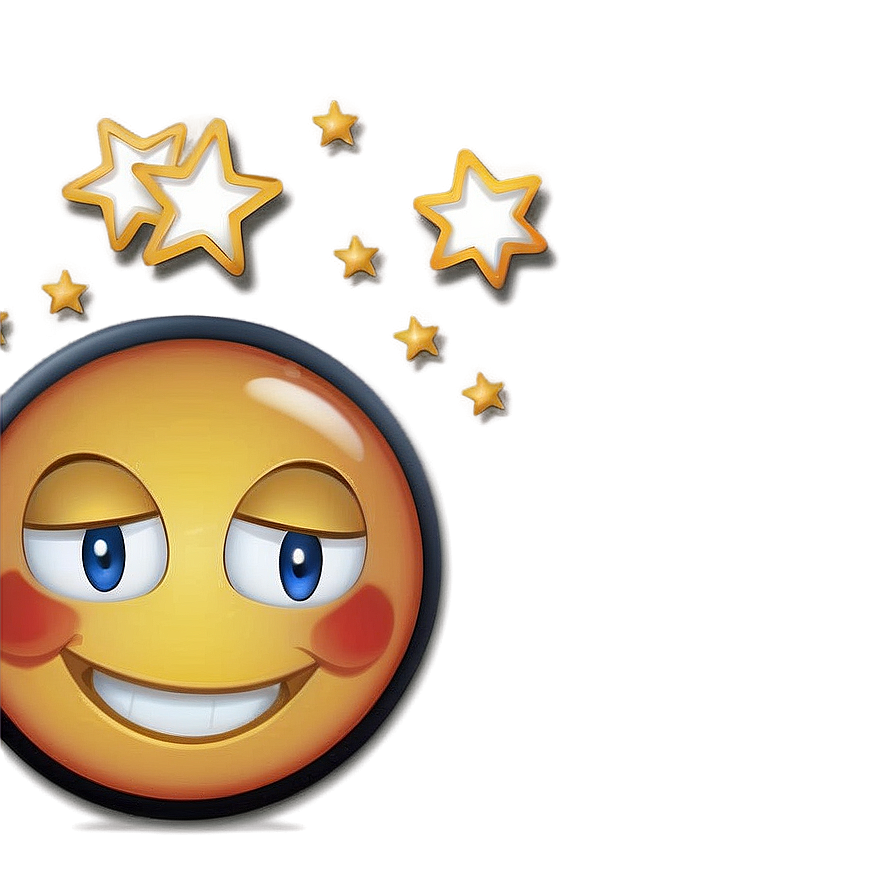 Smiling Emoji With Stars Png Yrb72