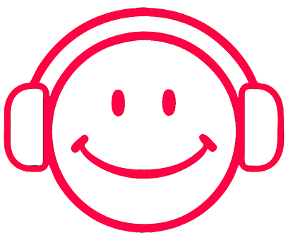 Smiling Face Headphones Icon