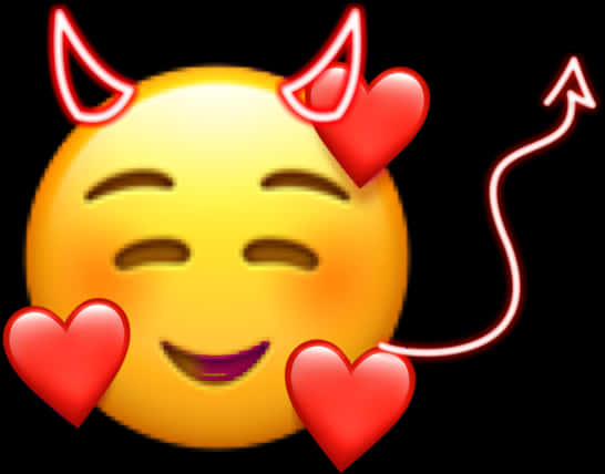 Smiling Face With Horns Emoji PNG with transparent background