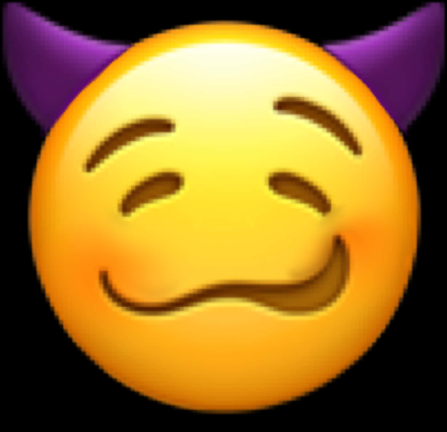 Smiling Facewith Horns Emoji PNG with transparent background