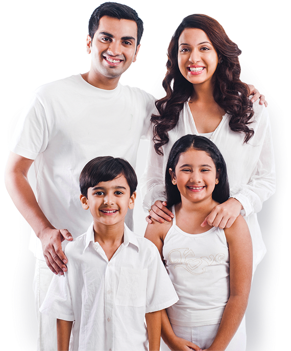 Smiling Family White Outfits