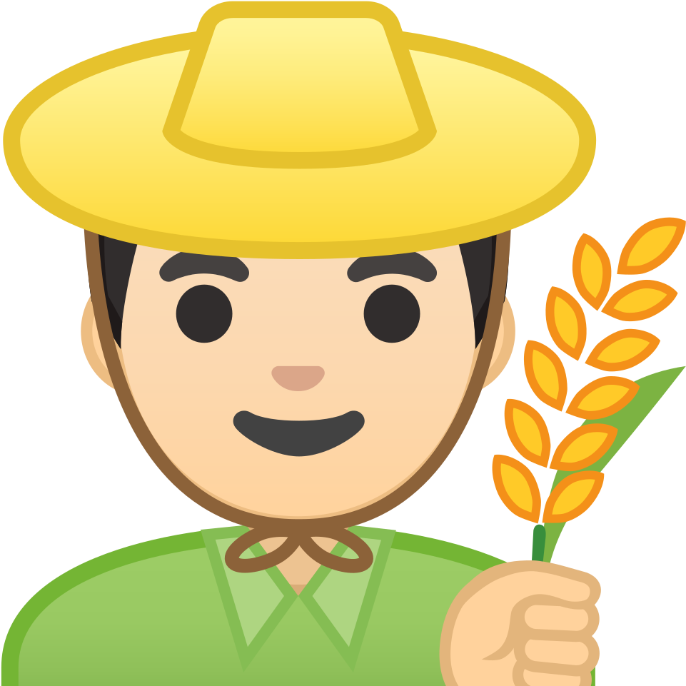 Smiling Farmer Emojiwith Wheat