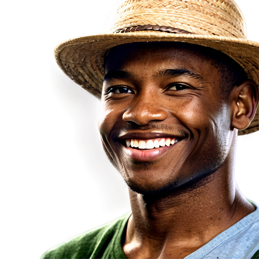 Smiling Farmer Png Qab