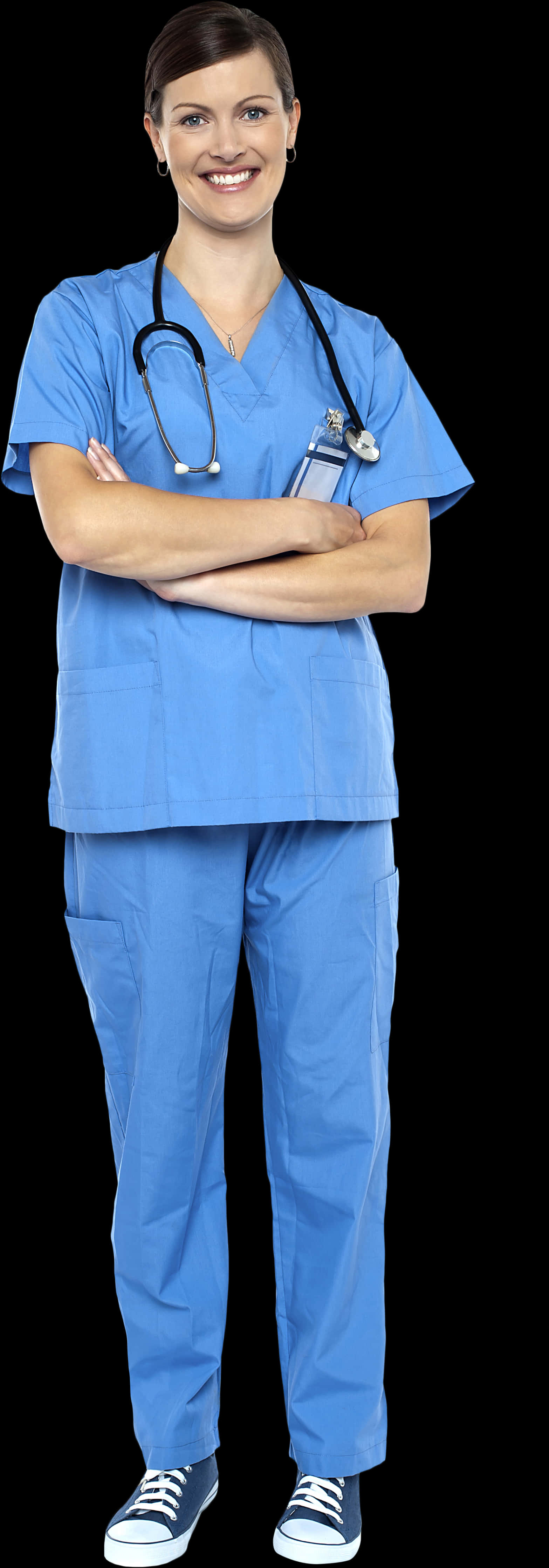 Smiling Female Doctorin Scrubs