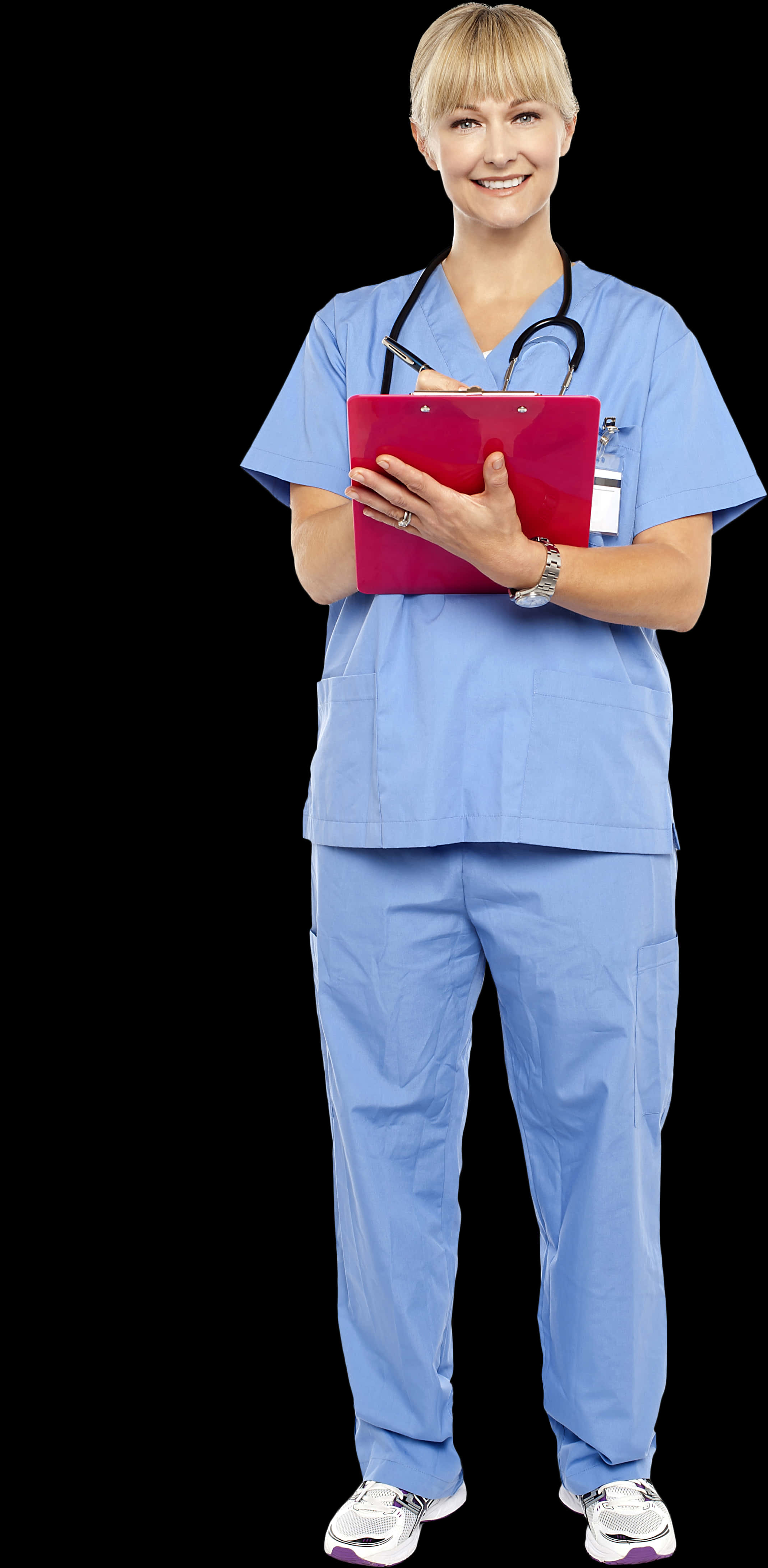 Smiling Female Doctorwith Clipboard