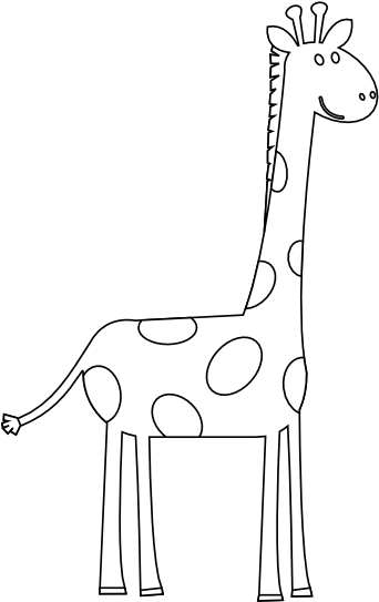 Smiling Giraffe Coloring Page